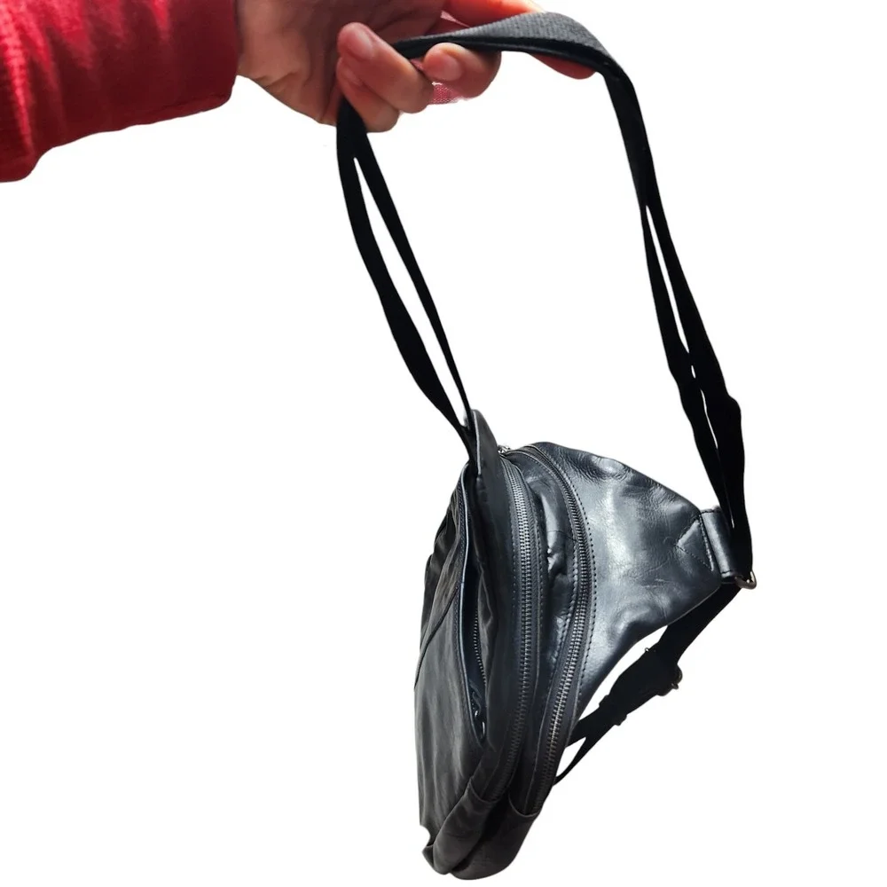 Backpack Sling Travel Bag Genuine Leather Crossbody Chest Bag Daypack India **